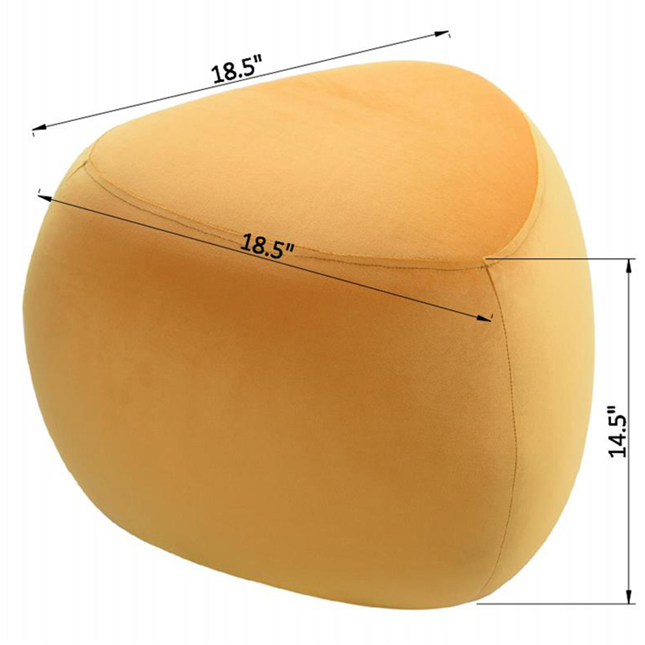 River Rock 14.5 inch Harvest Gold Yellow and Black Pouf