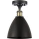 Ballston Dome LED 7.5 inch Black Antique Brass Semi-Flush Mount Ceiling Light