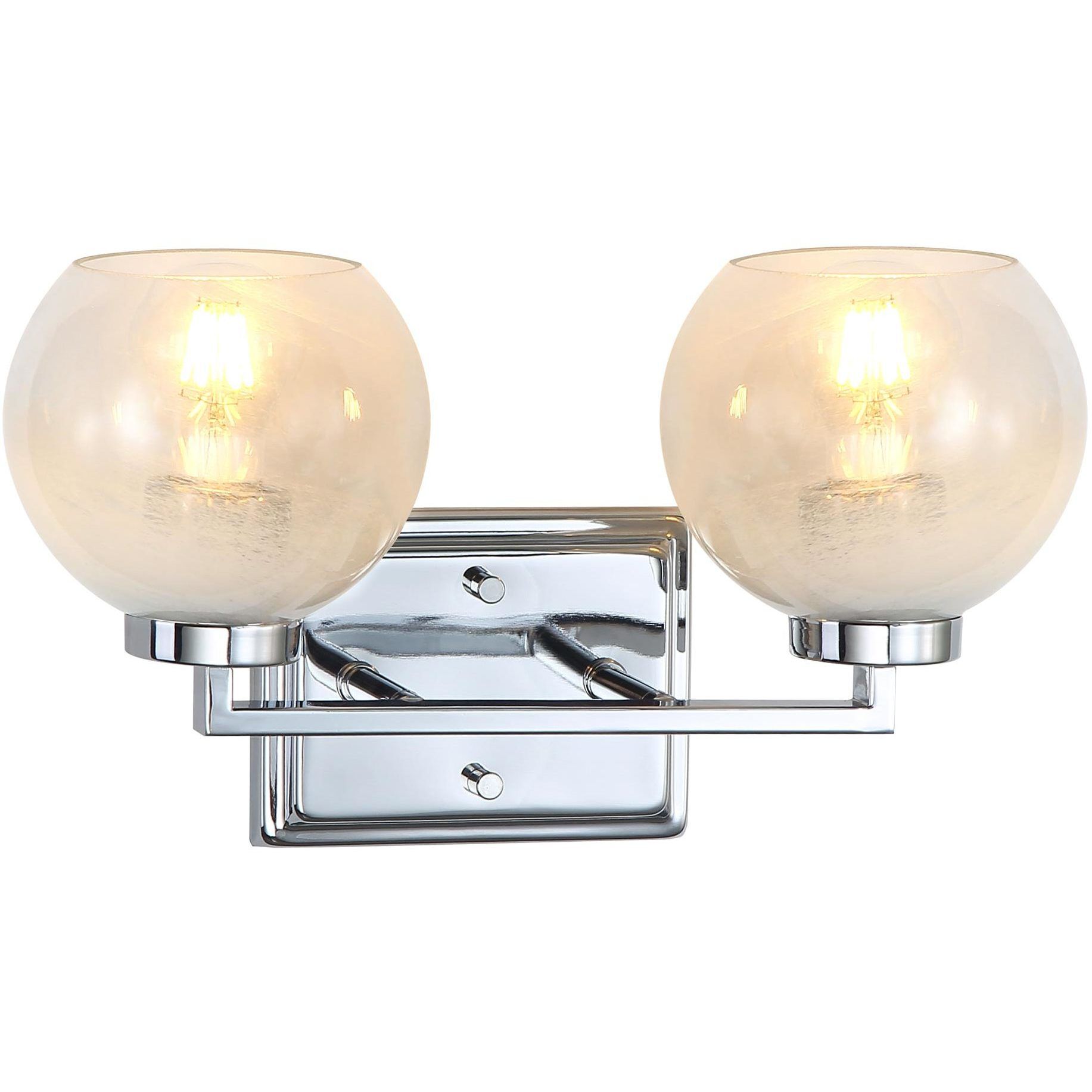Yep Elliott Vanity Wall Light in Chrome, Clear Glass