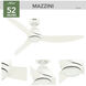 Mazzini 52 inch Matte White Outdoor Ceiling Fan