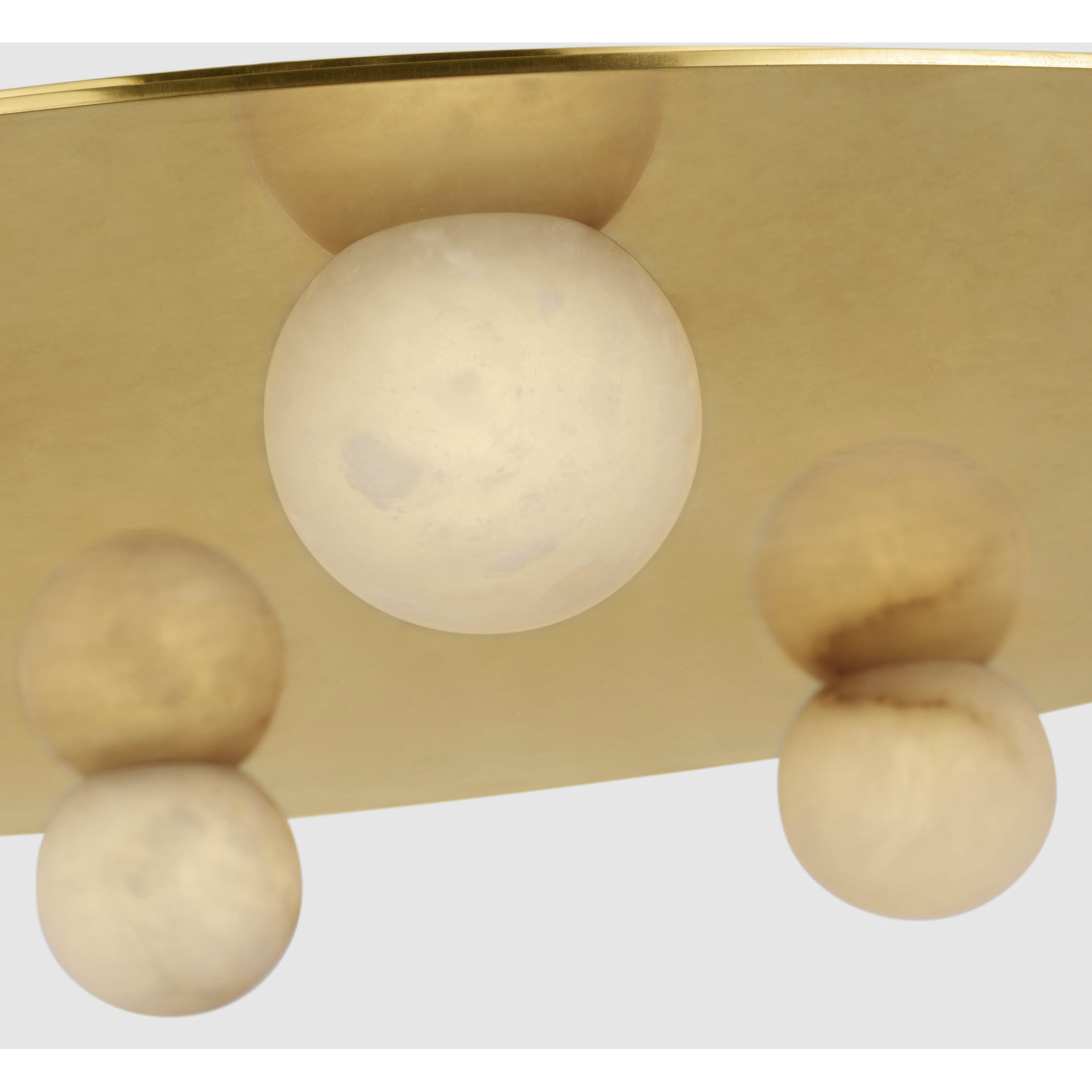 Kelly Wearstler Pertica LED 30 inch Mirrored Antique Brass Flush Mount Ceiling Light