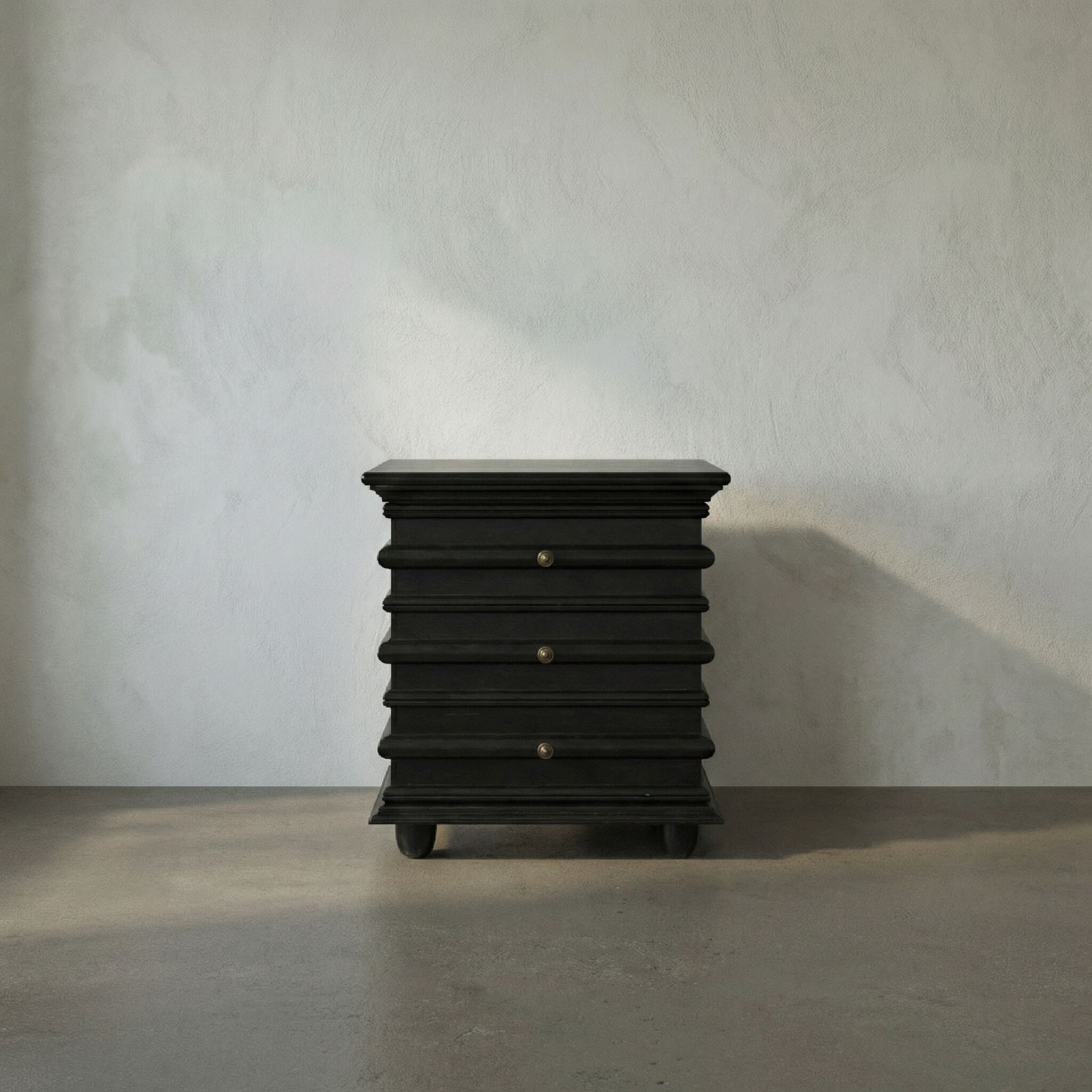 Ascona 30 X 28 inch Hand Rubbed Black Side Table