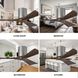 Atlas Irene-3H 60 inch Brushed Nickel with Walnut Tone Blades Ceiling Mount Paddle Fan, Flush Mounted