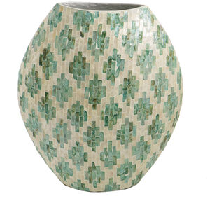 Diamond Pattern Capiz 18 X 7 inch Vase