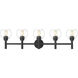 Sutton 5 Light 39.5 inch Matte Black Vanity Wall Light