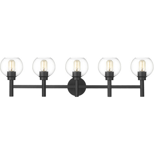 Sutton 5 Light 39.5 inch Matte Black Vanity Wall Light