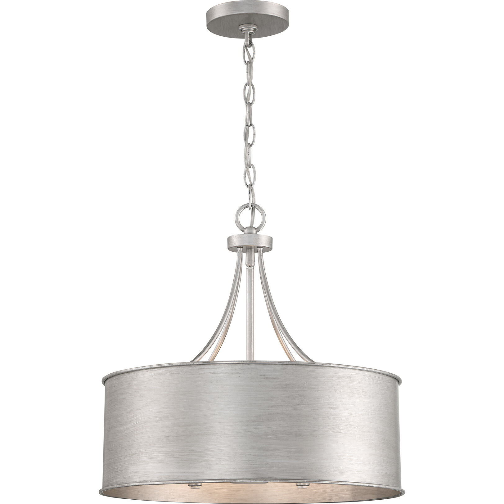 Traditional 4 Light 18 inch Antique Silver Pendant Ceiling Light