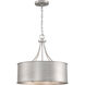 Traditional 4 Light 18 inch Antique Silver Pendant Ceiling Light