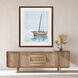 Lonely at Sea Blue and Brown and White Framed Art