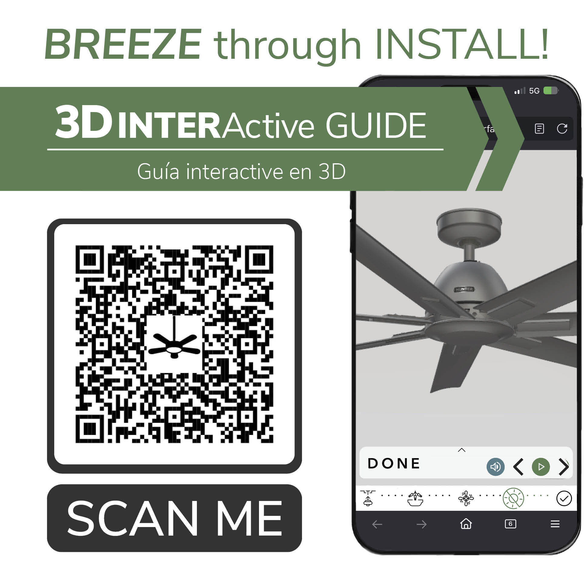 Downtown 60 inch Matte White Outdoor Ceiling Fan