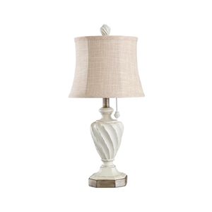 Signature 24 inch 40 watt Distressed Cream Grey With Gold Highlight Table Lamp Portable Light