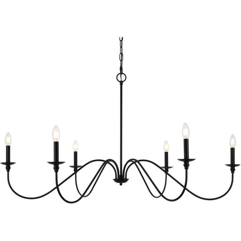 Rohan 6 Light 48 inch Matte Black Chandelier Ceiling Light