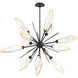Rock Crystal LED 38.1 inch Matte Black Chandelier Ceiling Light in Chilled Amber, 2700K LED, Starburst