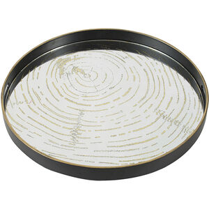 Wood Black and Gold and Mirror Tray