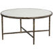 Riyaz 36.25 X 18.5 inch Antique Brass with White Coffee Table