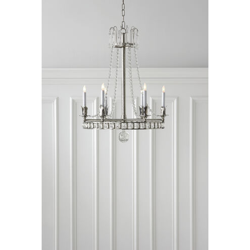 Joe Nye Regency 6 Light 22 inch Polished Nickel Chandelier Ceiling Light, Medium