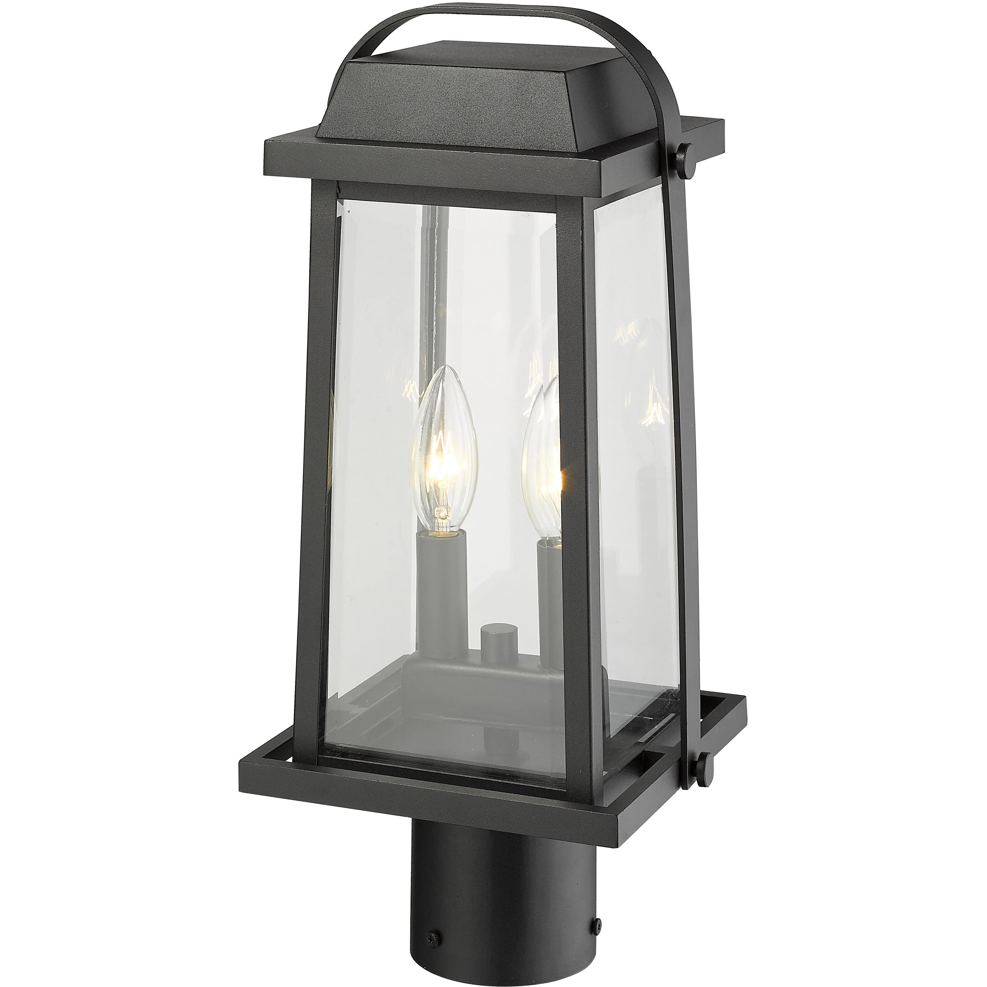 Millworks 2 Light 16.75 inch Black Outdoor Post Mount Fixture