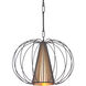 Spirograph 1 Light 17 inch Black/Vintage Brass Pendant Ceiling Light