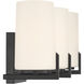 Mirelle 3 Light 25 inch Dark Matte Black Vanity Wall Light