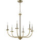 Stanza 6 Light 26 inch Brushed Polished Nickel / Satin Brass Chandelier Ceiling Light