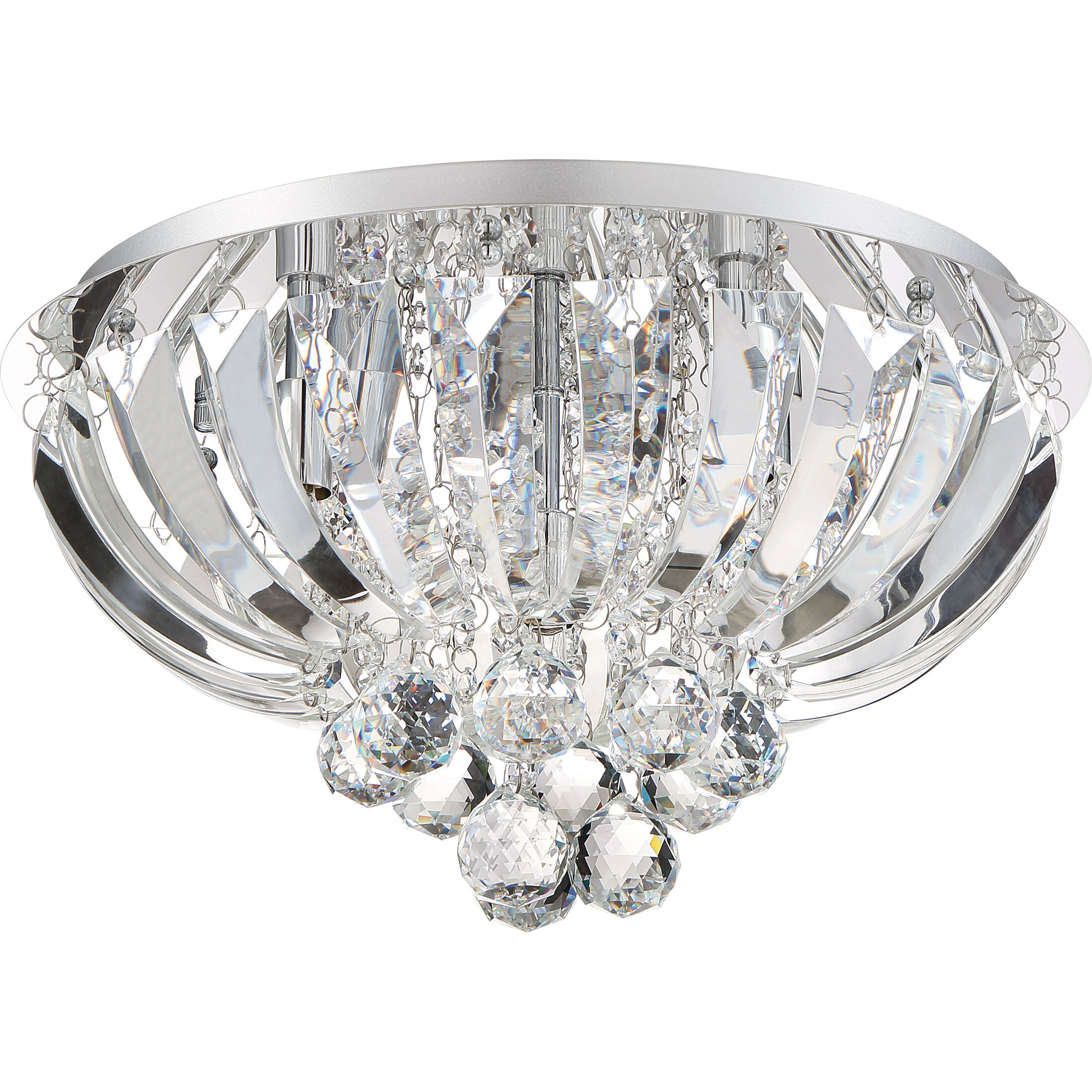 Glisten 5 Light 16 inch Polished Chrome Flush Mount Ceiling Light