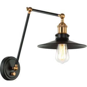 Brixson 1 Light 9 inch Aged Gold Brass and Black Wall Sconce Wall Light