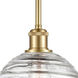 Ballston Deco Swirl 1 Light 8 inch Satin Gold Pendant Ceiling Light, Ballston