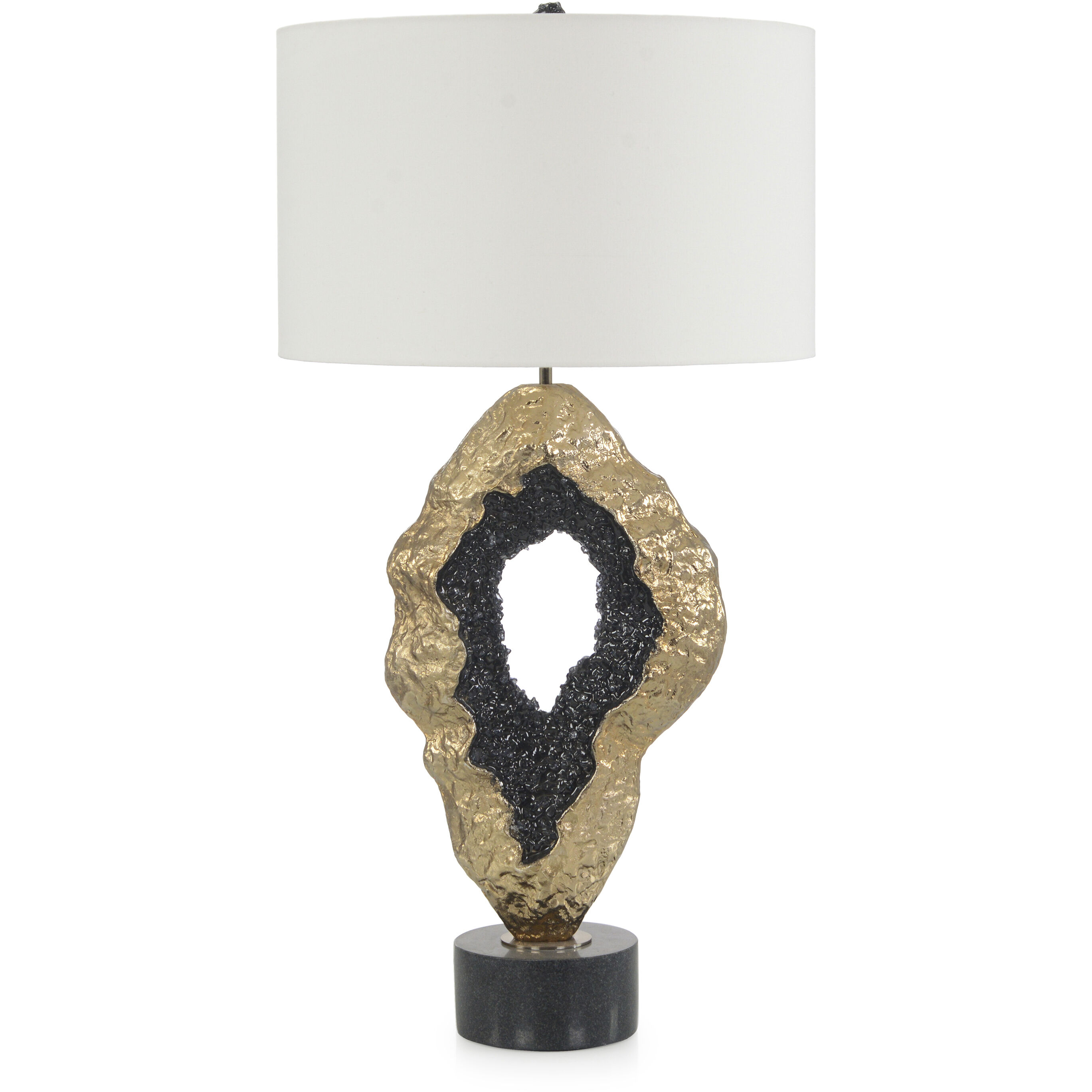 Leah Hammered Gold and Black Table Lamp Portable Light