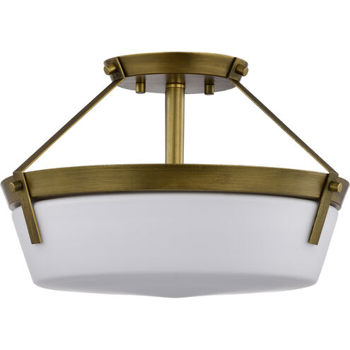 Rowen 3 Light 14.63 inch Natural Brass Semi Flush Mount Ceiling Light