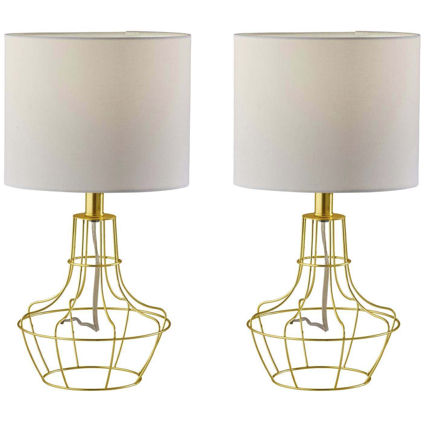 Stella 18.75 inch 60.00 watt Antique brass Table Lamps Portable Light, Simplee Adesso, 2 Pack