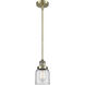 Franklin Restoration Bell 1 Light 5 inch Antique Brass Mini Pendant Ceiling Light in Incandescent, Clear, Franklin Restoration