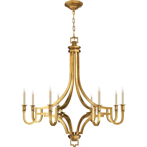 Chapman & Myers Mykonos 8 Light 37 inch Antique-Burnished Brass Chandelier Ceiling Light, Large