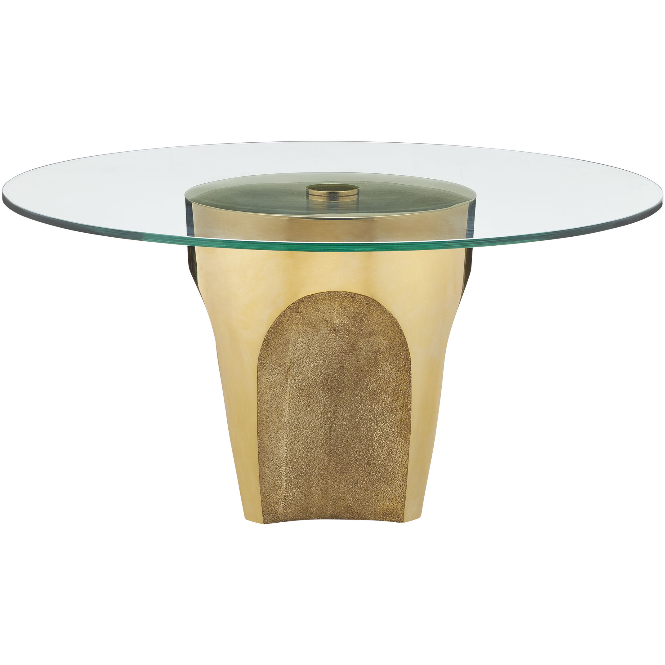 Lemy 36 inch Polished Brass/Clear Cocktail Table