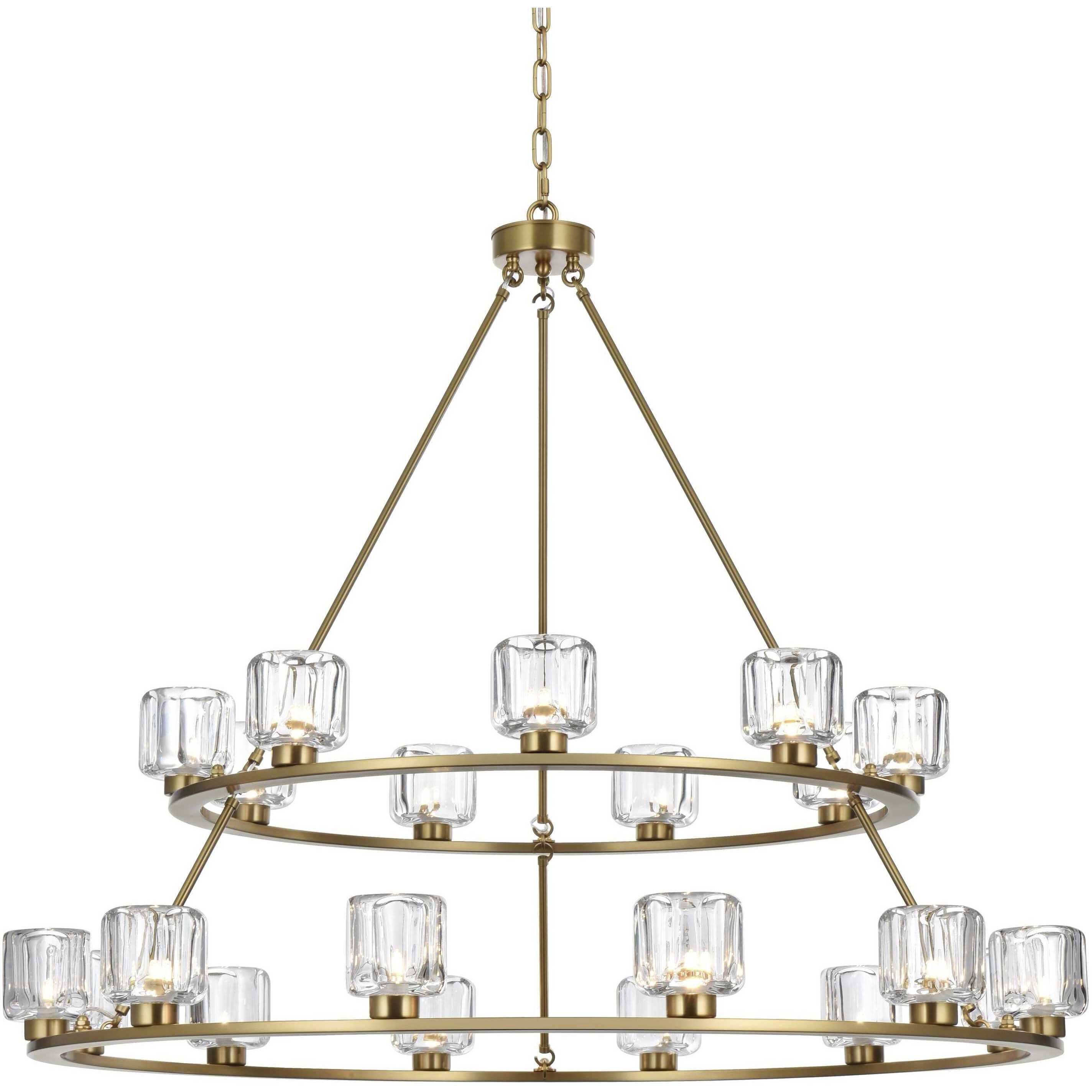 Cadence 21 Light 48 inch Satin Gold Chandelier Ceiling Light