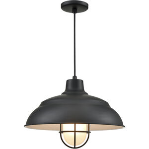 R-Series 1 Light 17 inch Satin Black Outdoor Pendant
