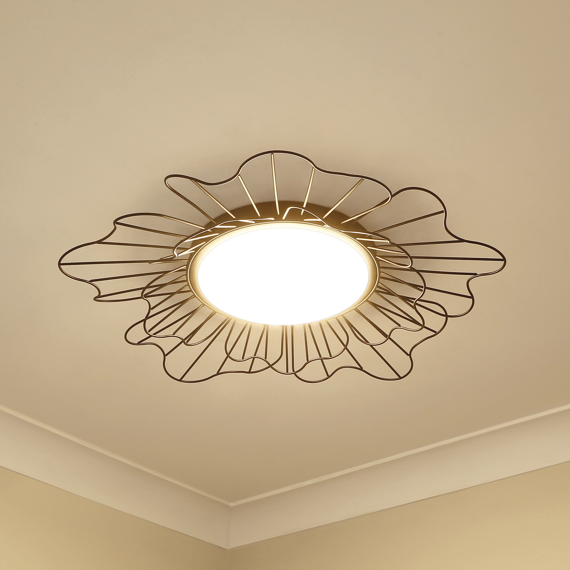 Yasmin LED 23.63 inch Natural Black Flush Mount Ceiling Light