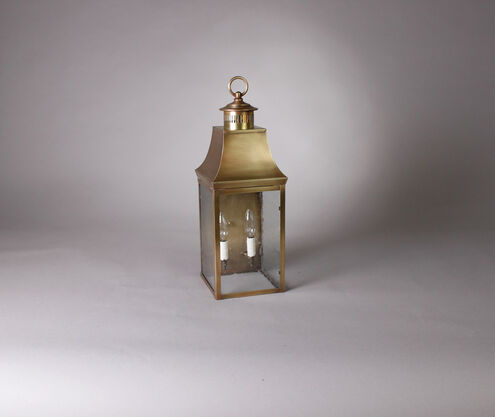 Bristol 1 Light 8 inch Antique Brass Wall Light in Clear Seedy Glass, One 75W Medium with Chimney