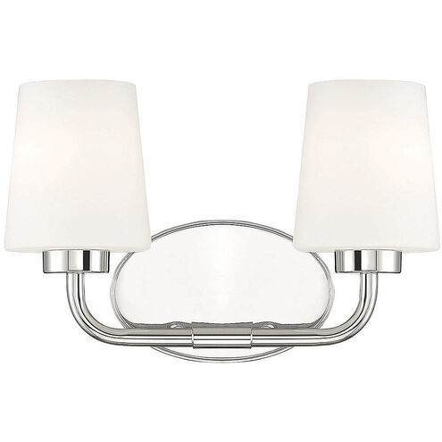 Capra 2 Light 15 inch Polished Nickel Bathroom Vanity Light Wall Light, Essentials