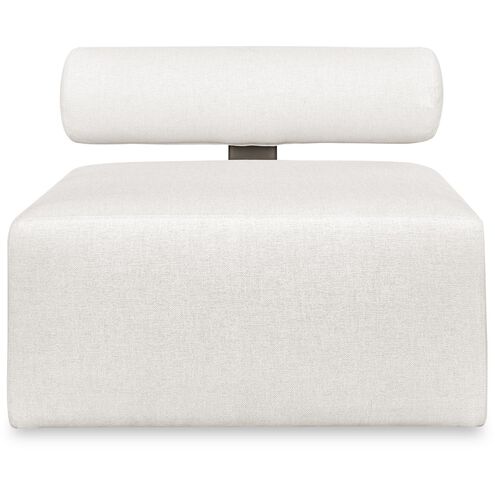 Bolster Back Java Black and Oyster White Armless Outdoor Sofa