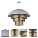 Sculptural Statement LED 31.25 inch Matte White/Matte Gold Pendant Ceiling Light in Matte White and Matte Gold