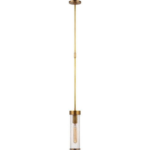 Kelly Wearstler Liaison LED 3.5 inch Antique-Burnished Brass Pendant Ceiling Light in Crackle Glass