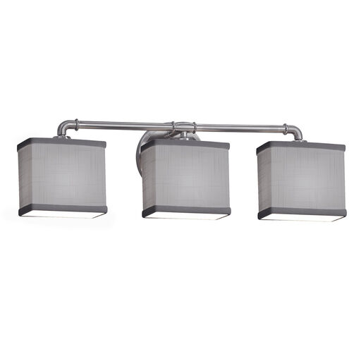 Textile LED 25.25 inch Brushed Nickel Bath Bar Wall Light, Rectangle