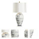 Grigio 22 inch 100.00 watt White/Cream and Gray Table Lamp Portable Light