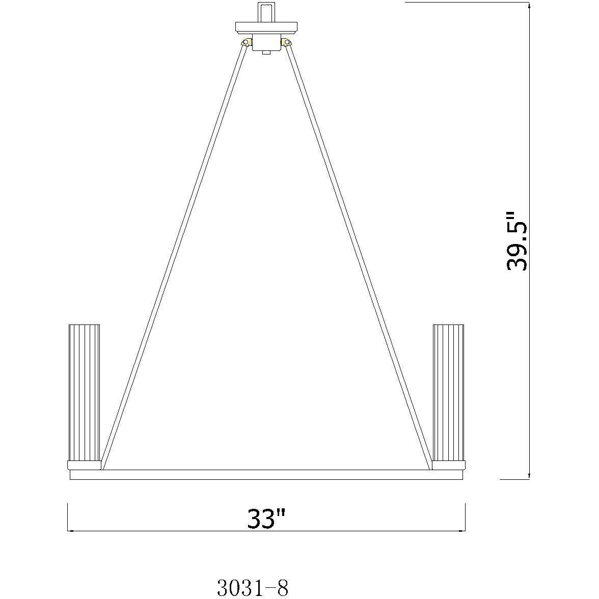 Beau 8 Light 33 inch Polished Nickel Chandelier Ceiling Light