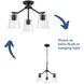 Vertex 3 Light 18 inch Matte Black Convertible Chandelier Ceiling Light