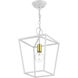 Devone 1 Light 10 inch White with Satin Brass Accent Pendant Lantern Ceiling Light