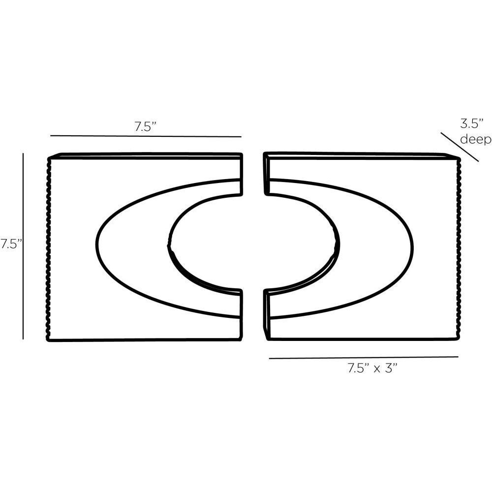 Wolcott 7.5 inch Graphite Bookends, Set of 2