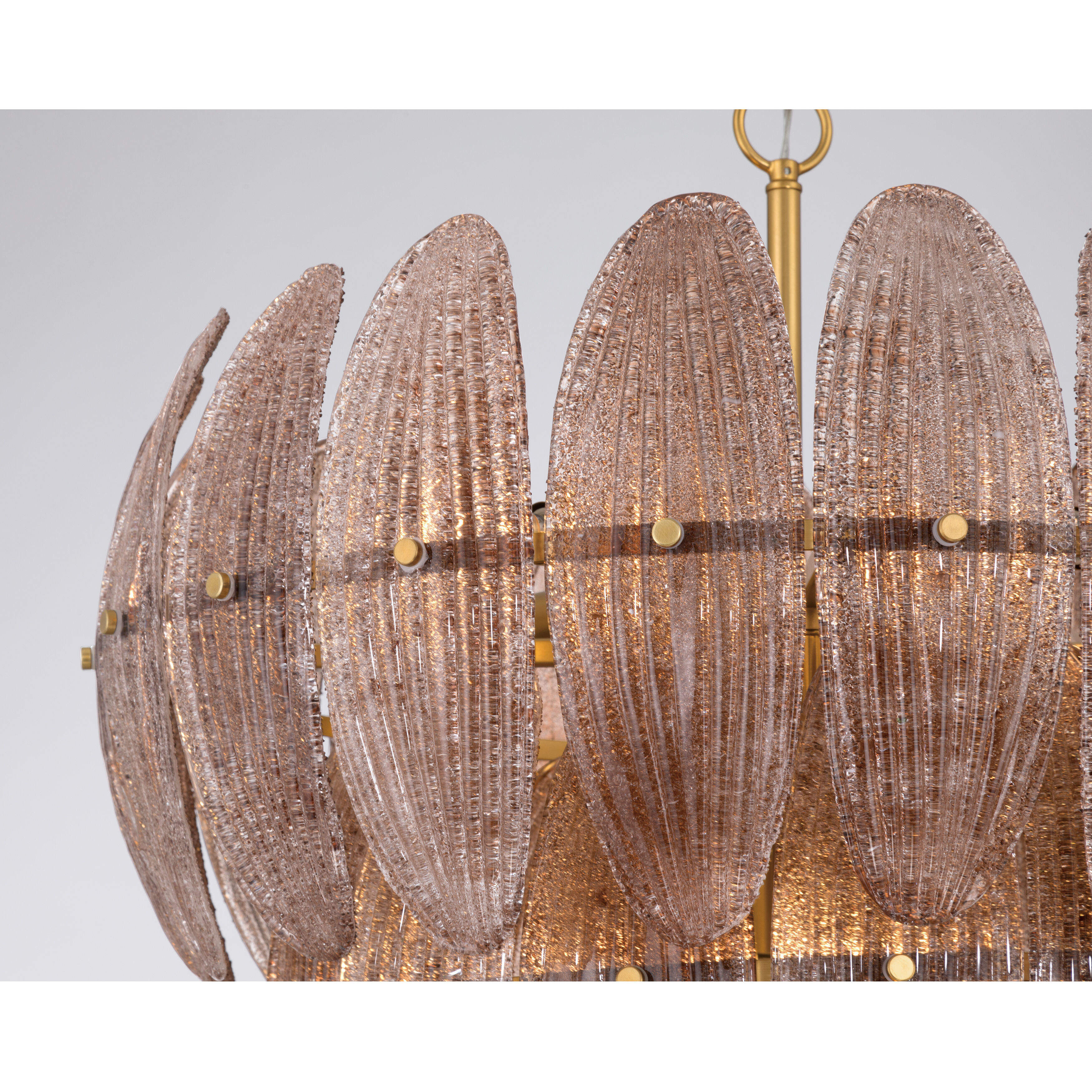 Marclaire 11 Light 26.5 inch Legacy Brass Pendant Ceiling Light in Brown Textured Handmade Glass