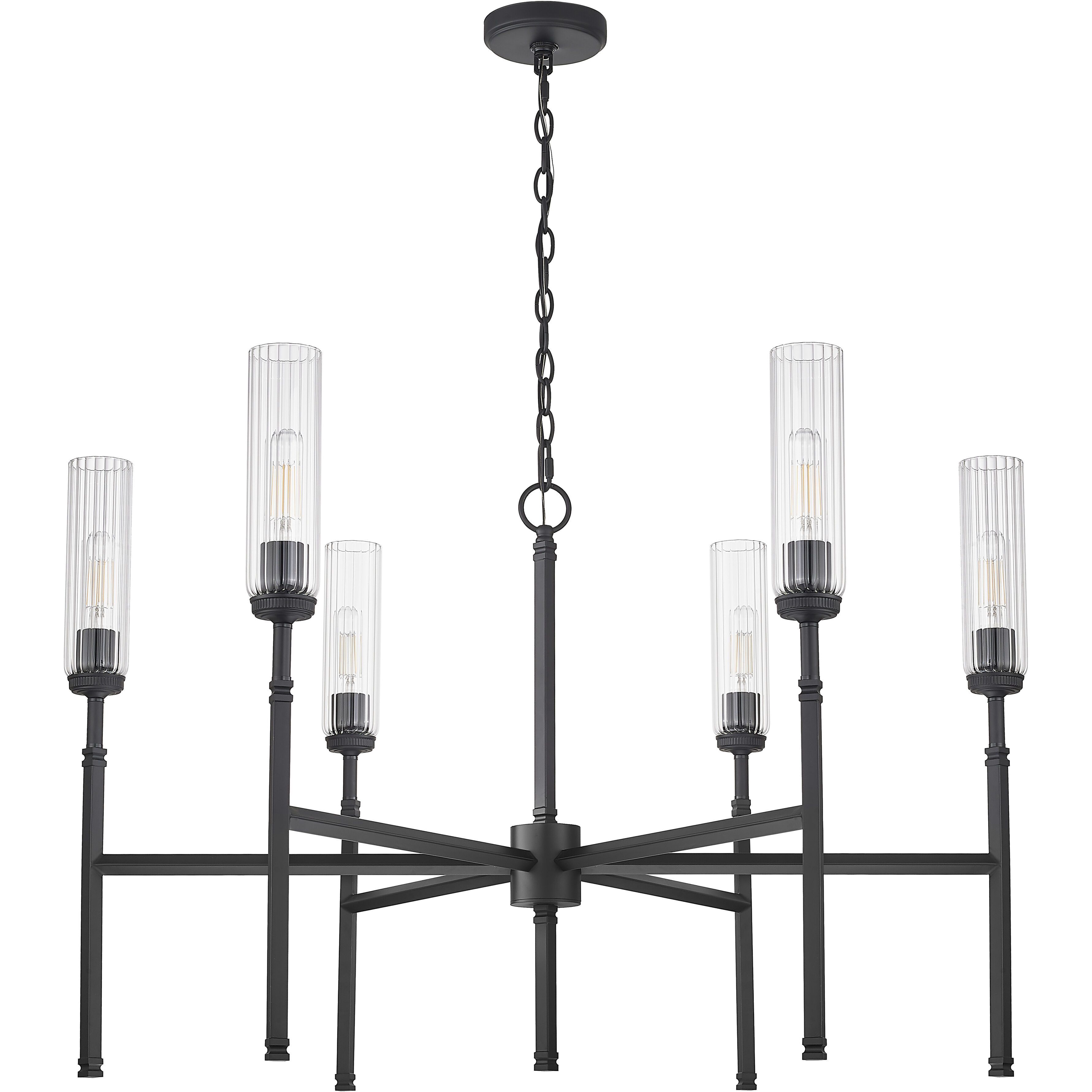 Esme 6 Light 38 inch Matte Black Chandelier Ceiling Light