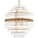 East 13 Light 23.62 inch Antique Brass and Clear Glass Chandelier Ceiling Light